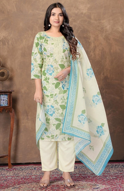 Aqua Floral Set - 3