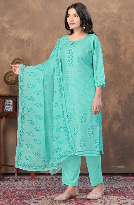 Turquoise Chikankari Set - 2