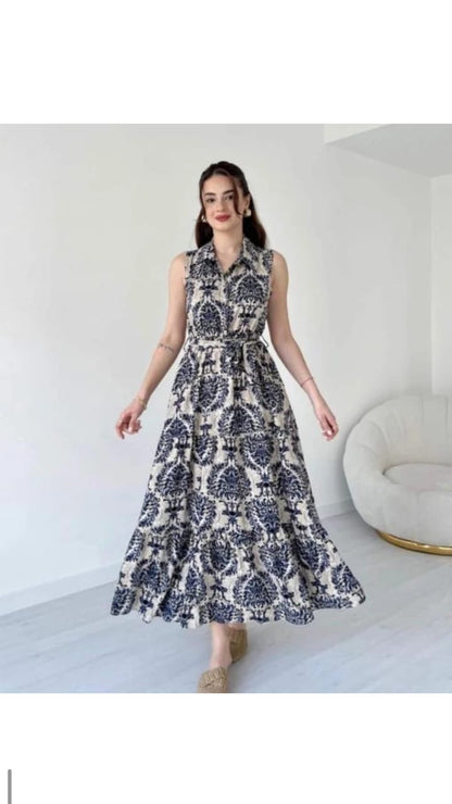 Indigo Floral Dress - 3