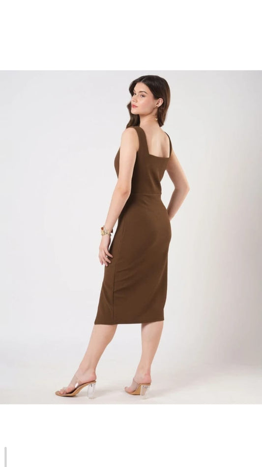 Mocha Bodycon Dress - 1