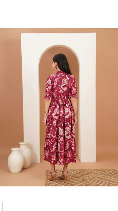 Berry Wrap Dress - 1