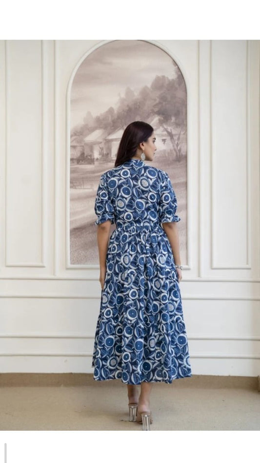 Blue Floral Dress - 1
