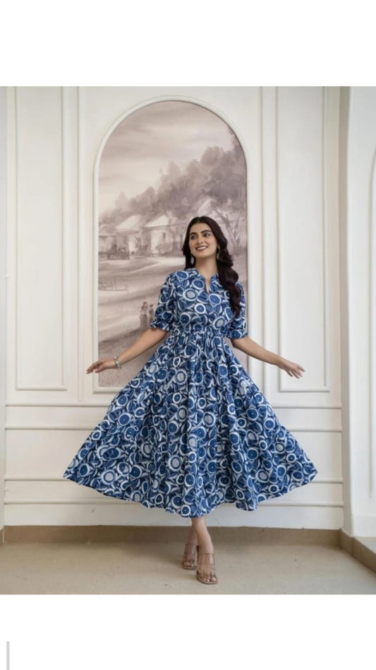 Blue Floral Dress - 2